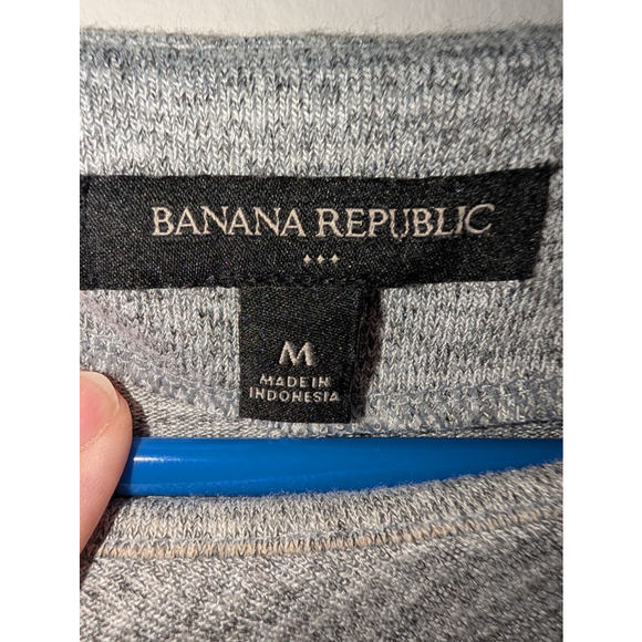 Women's Banana Republic M Heather Grey Long Sleeve Twist Front Dress - Picture 2 of 4